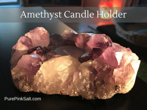 Amethyst stone candle holder