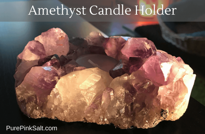 Amethyst stone candle holder