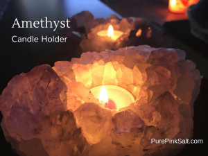 Amethyst stone candle holder
